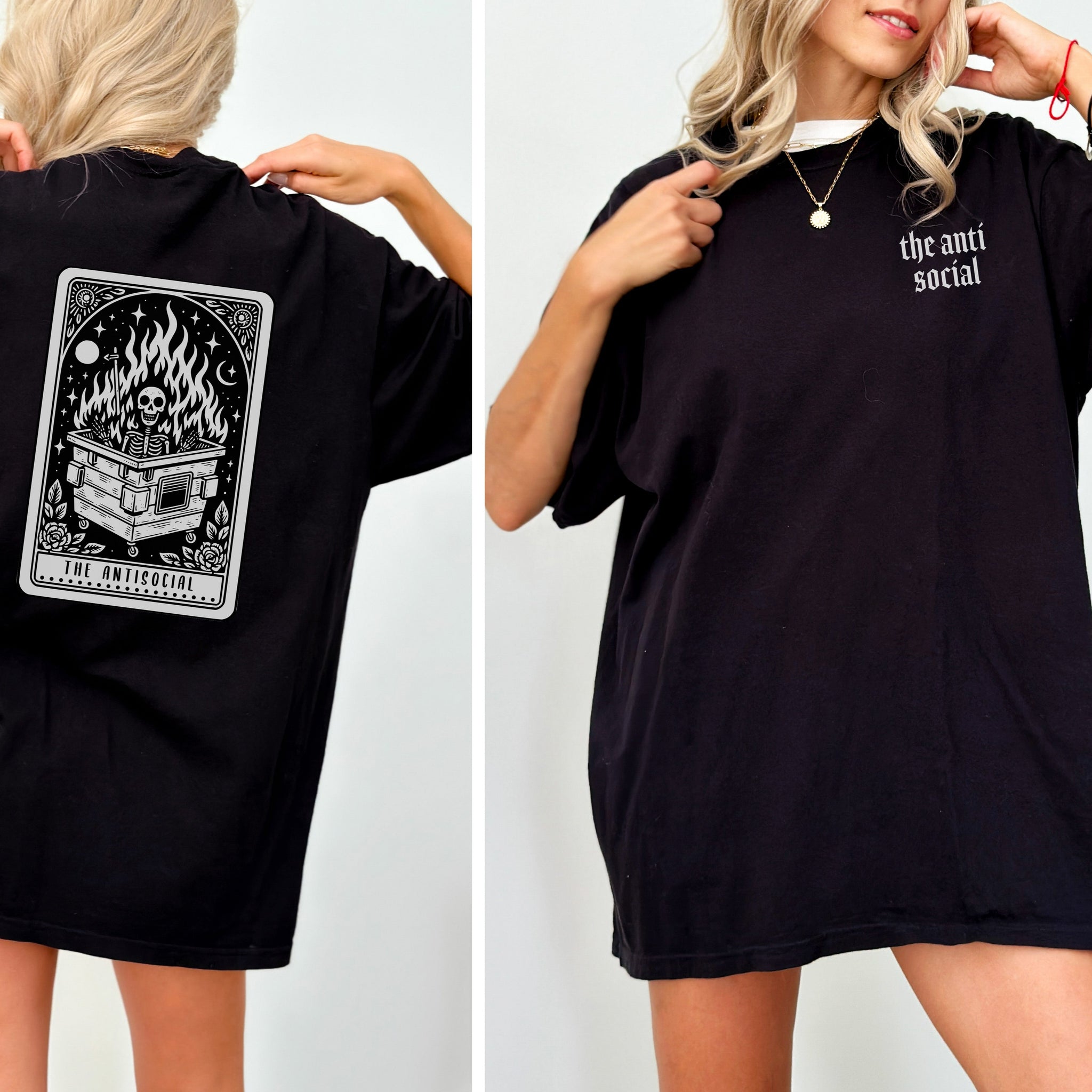 T-Shirt Bio Baumwolle True Black  - Tarot Antisocial
