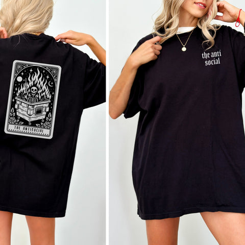 T-Shirt Bio Baumwolle True Black  - Tarot Antisocial