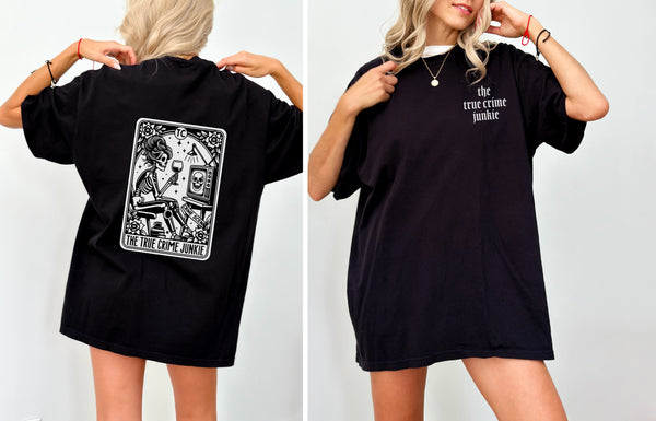 T-Shirt Bio Baumwolle True Black  - Tarot True Crime