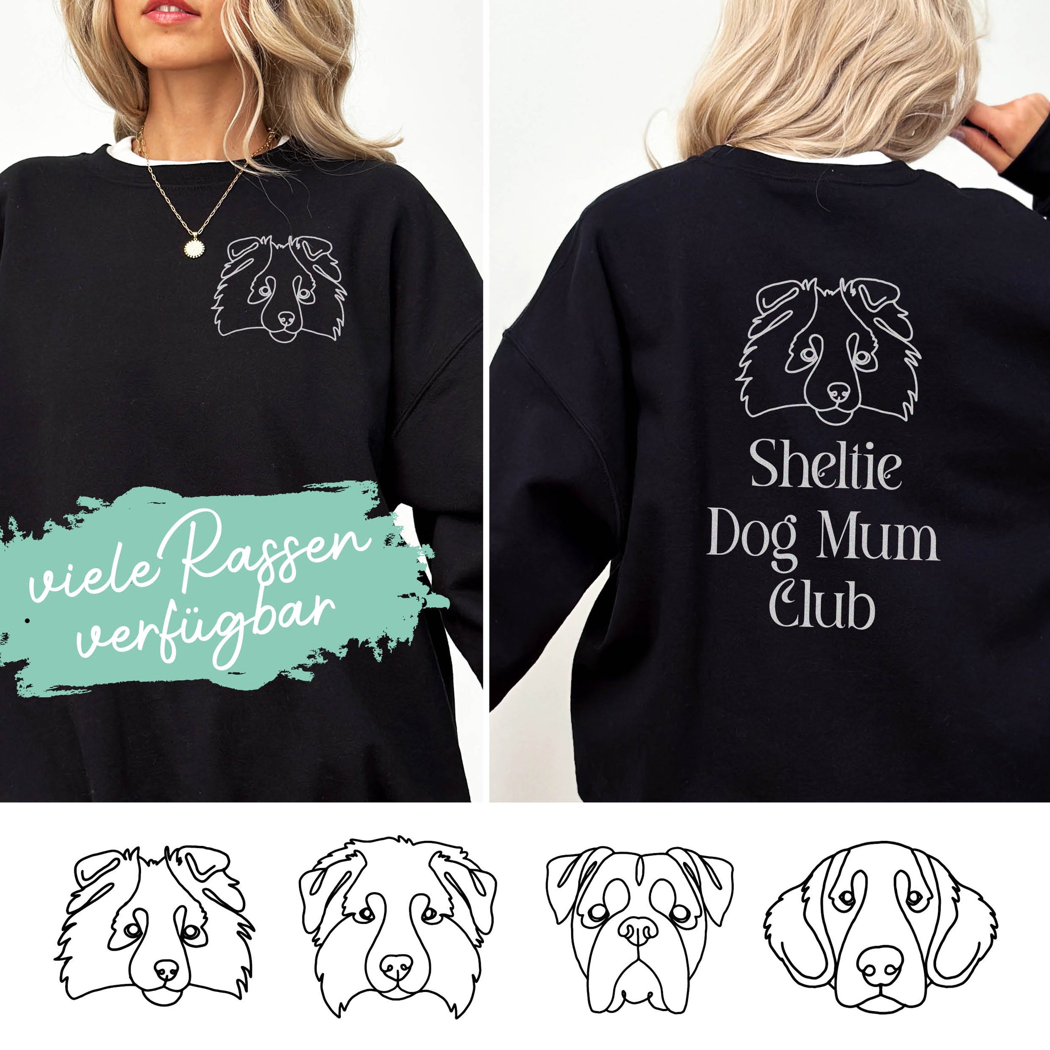 Sweatshirt Black - Dog Mum Club (breed)