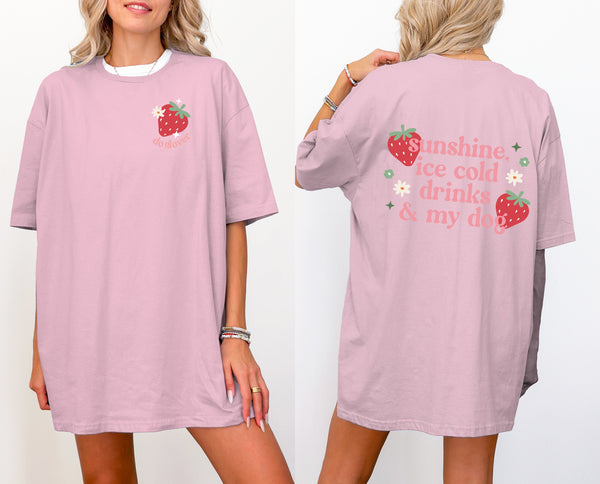T-Shirt Bio Baumwolle Rose  - Doglover Strawberry