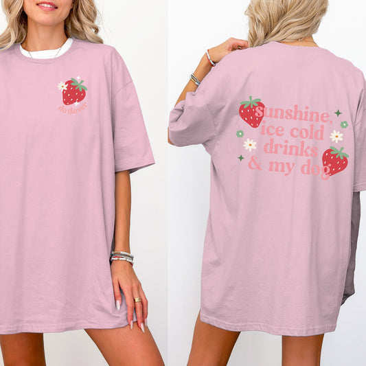 T-Shirt Bio Baumwolle Rose - Doglover Strawberry