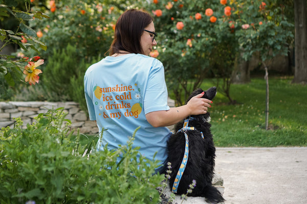 T-Shirt Bio Baumwolle Pastel Blue  - Doglover Lemon