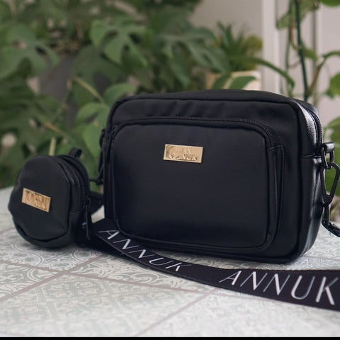 Crossbody Tasche Annuk - Stone Black (Vegan Leather)