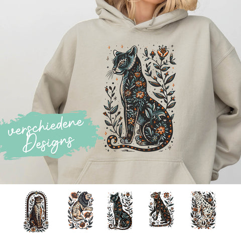 Hoodie Moon Stone - Traditional Cat Art (versch. Designs)