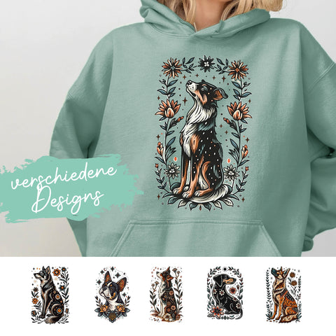 Hoodie Dusty Mint - Traditional Dog Art (versch. Designs)