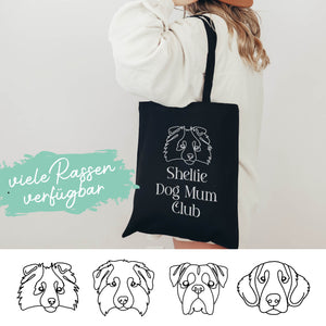 Bio-Shopper Bag Black - Dog Mum Club (breed)