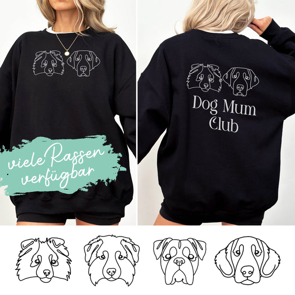 Sweatshirt Black - Dog Mum Club (two breeds)