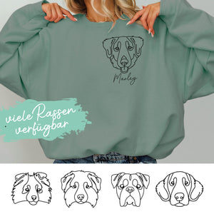 Sweatshirt Dusty Mint - Dog Breed Lineart