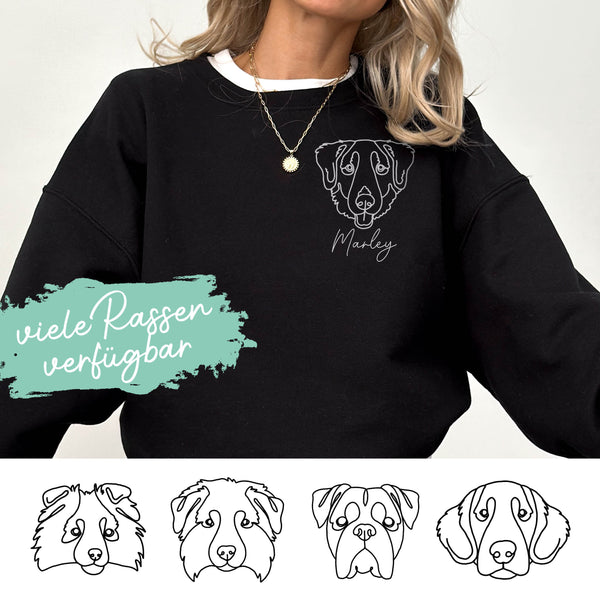 Sweatshirt Black - Dog Breed Lineart