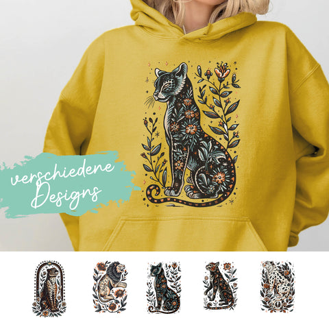 Hoodie Mustard - Traditional Cat Art (versch. Designs)