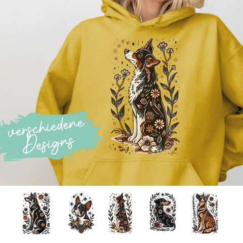 Hoodie Mustard - Traditional Dog Art (versch. Designs)