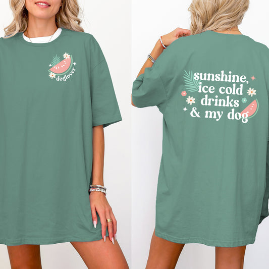 T-Shirt Bio Baumwolle Dark Sage  - Doglover Melon