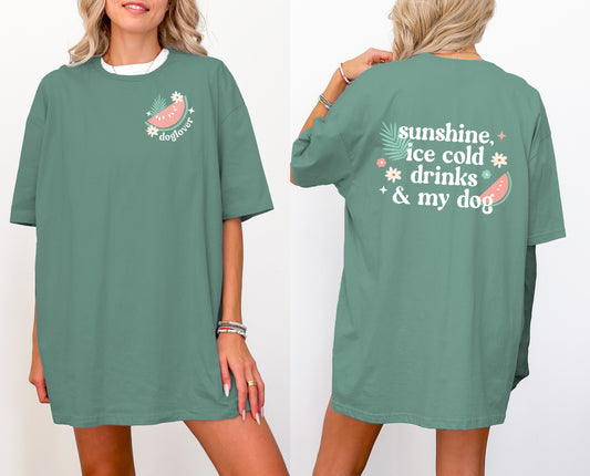 T-Shirt Bio Baumwolle Dark Sage  - Doglover Melon