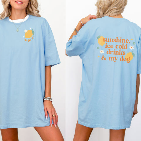 T-Shirt Bio Baumwolle Pastel Blue  - Doglover Lemon