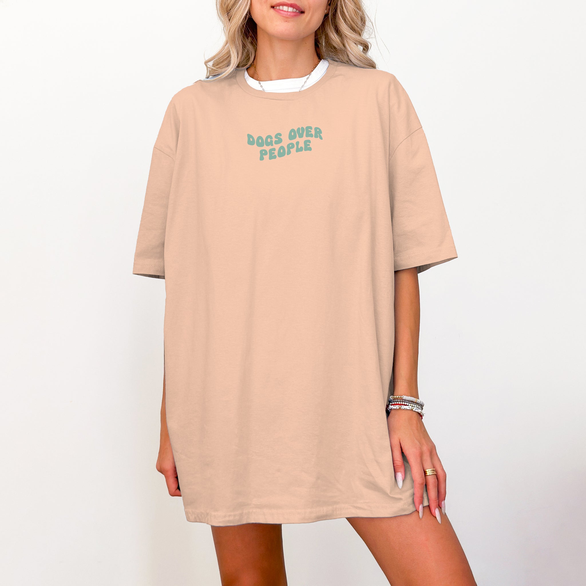 T-Shirt Bio Baumwolle Peach  - Dogs over People